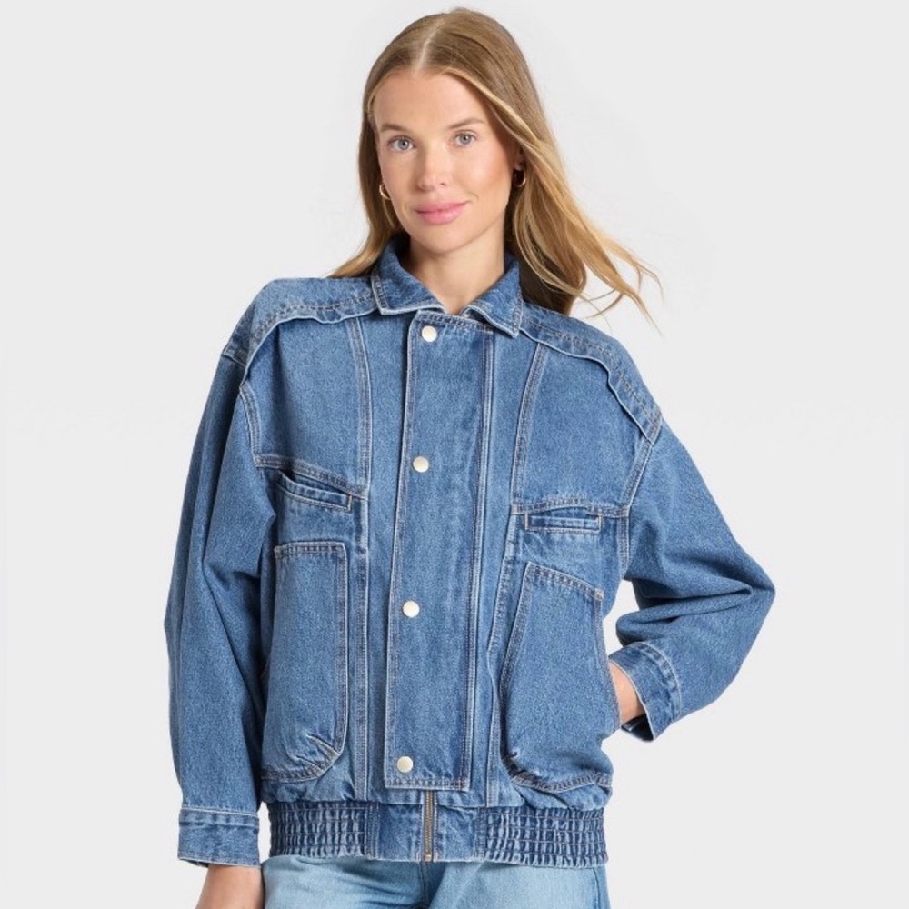 Women's Relaxed Denim Bomber Jacket - Universal Thread™ Jean Jacket